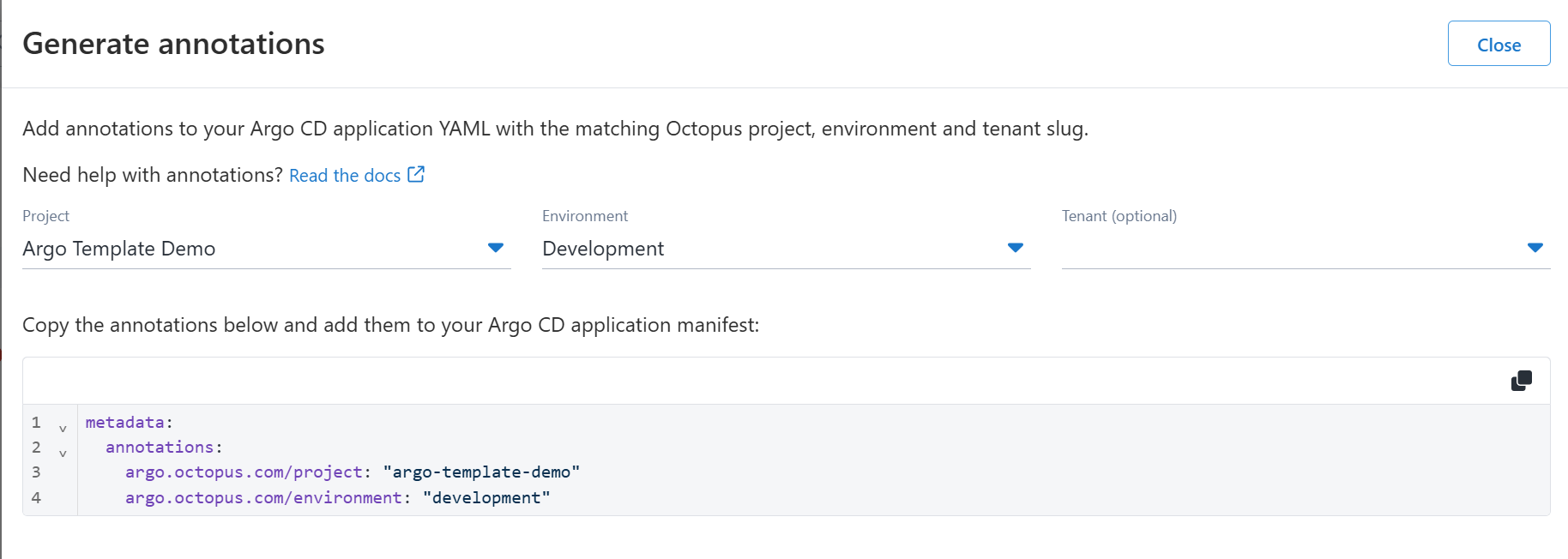 Generate Scoping Annotations drawer